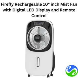 Firefly - Rechargeable 10" inch Mist Fan with Digital LED Display and Remote Control