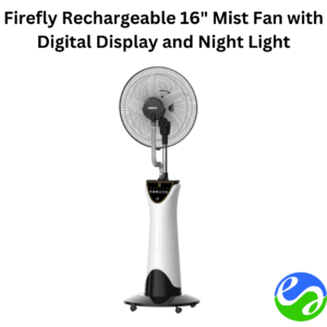 Firefly - Rechargeable 16" Mist Fan with Digital Display and Night Light