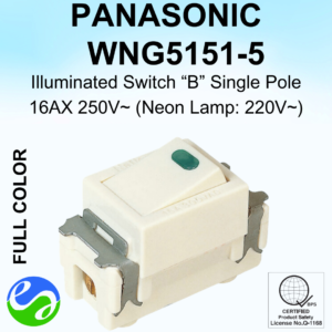 PANASONIC - FULL COLOR - Illuminated Switch "B" Single Pole - WNG5151