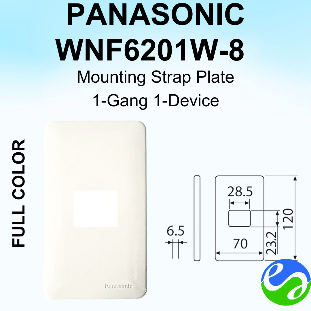 PANASONIC – FULL COLOR – Mounting Strap Plate 1-Gang 1-Device – WNF6201W