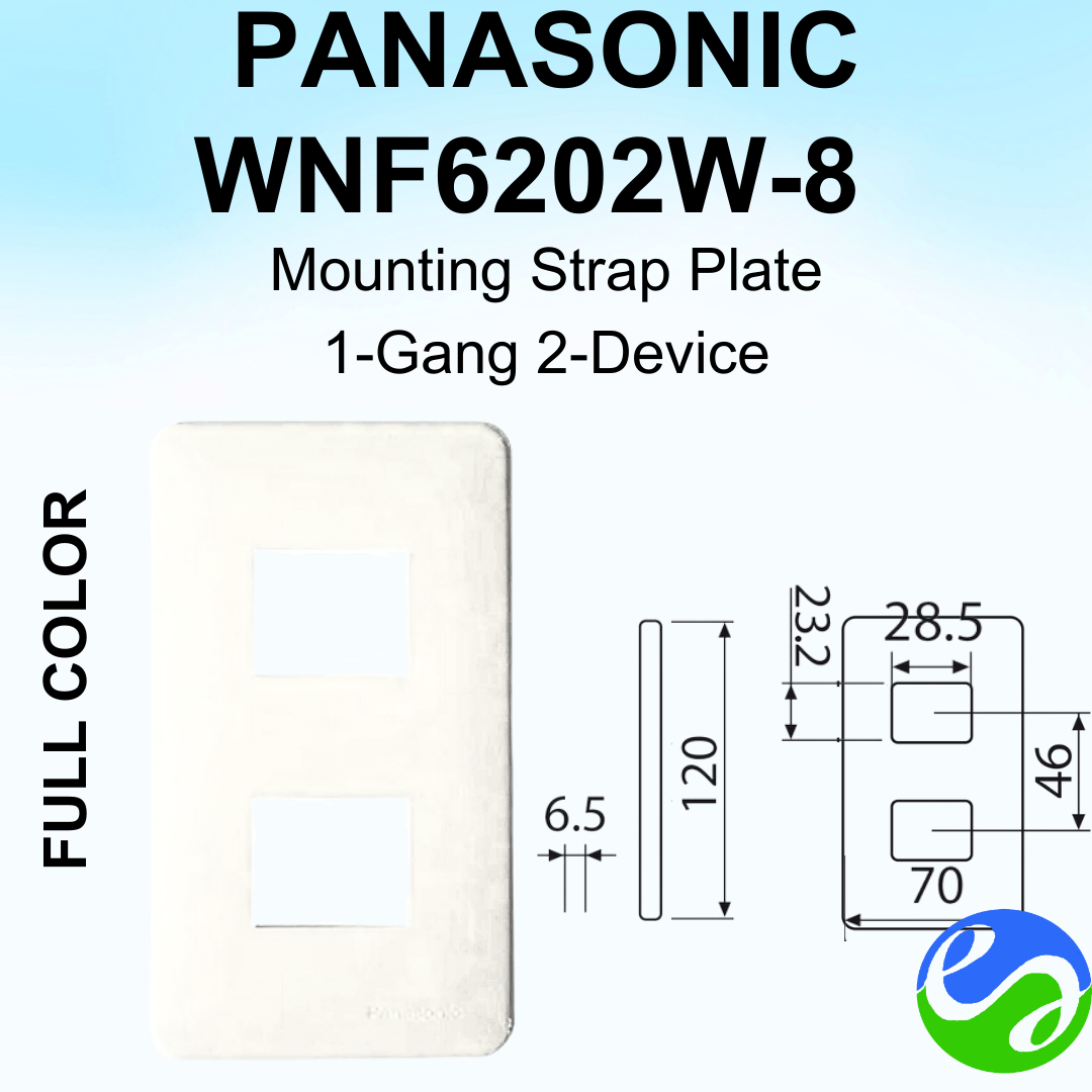 PANASONIC – FULL COLOR – Mounting Strap Plate 1-Gang 2-Device – WNF6202W