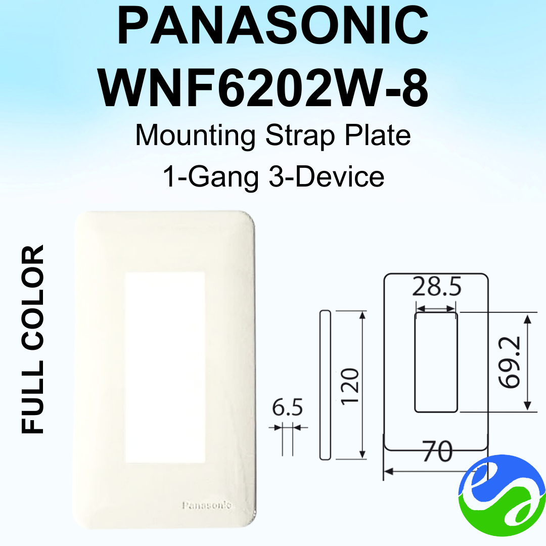 PANASONIC – FULL COLOR – Mounting Strap Plate 1-Gang 3-Device – WNF6203W