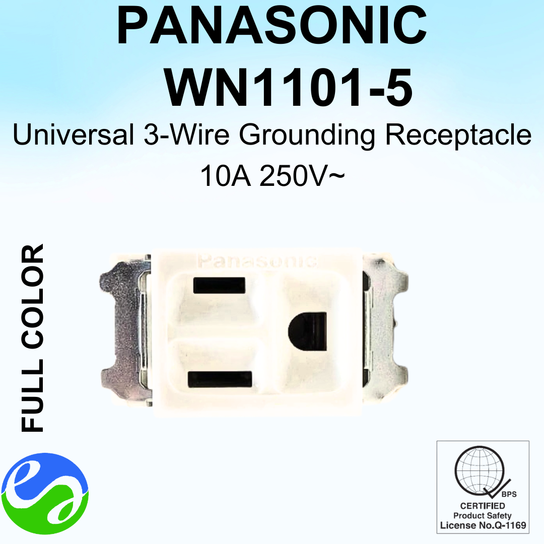 PANASONIC – FULL COLOR – Universal 3-Wire Grounding Receptacle – WN1101