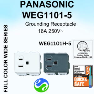 PANASONIC - WIDE SERIES - Grounding Receptacle (Simplex) - WEG1101