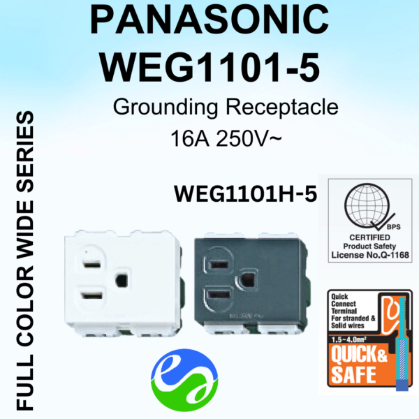 PANASONIC - WIDE SERIES - Grounding Receptacle (Simplex) - WEG1101-5