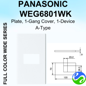 PANASONIC - WIDE SERIES - Plate, 1-Gang 1-Device, A-Type - WEG6801