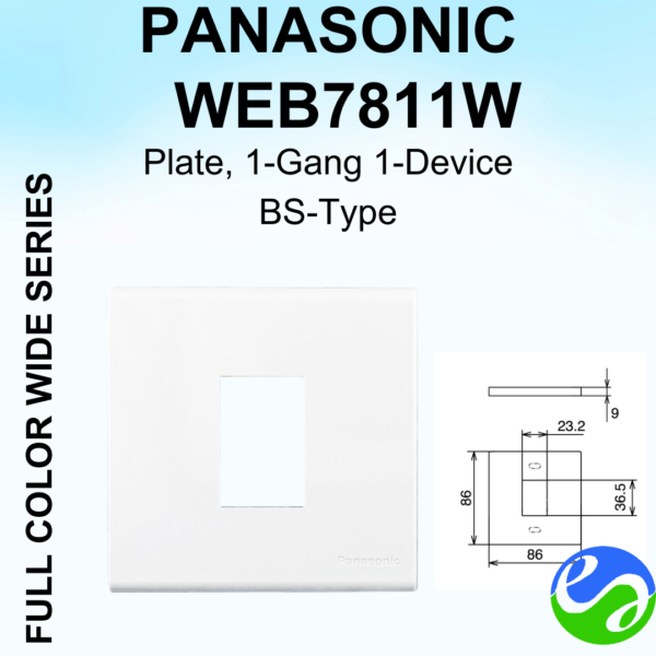 PANASONIC - WIDE SERIES - Plate, 1-Gang 1-Device, BS-Type - WEB7811W