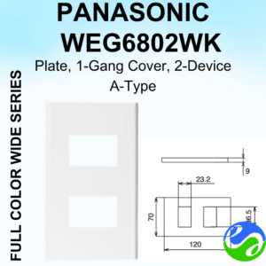 PANASONIC - WIDE SERIES - Plate, 1-Gang 2-Device, A-Type - WEG6802