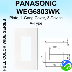 PANASONIC - WIDE SERIES - Plate, 1-Gang 3-Device, A-Type - WEG6803