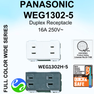 PANASONIC - WIDE SERIES -Receptacle (Duplex) - WEG1302