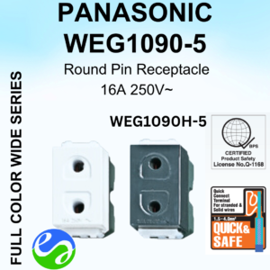 PANASONIC - WIDE SERIES - Round Pin Receptacle (Simplex) - WEG1090