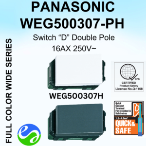 PANASONIC - WIDE SERIES - Switch "D" Double Pole - WEG500307