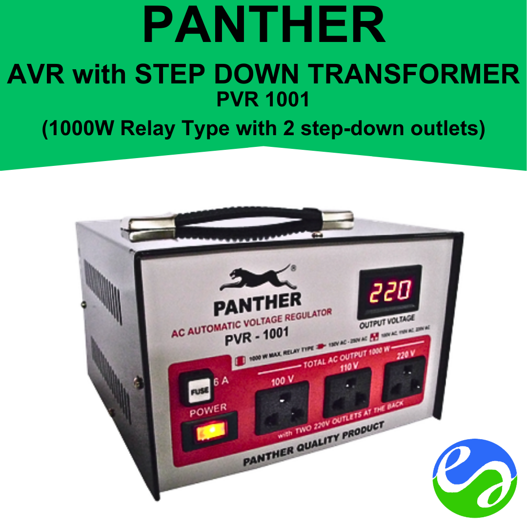 PANTHER -Automatic Voltage Regulator with Stepdown Transformer 1000W – PVR 1001