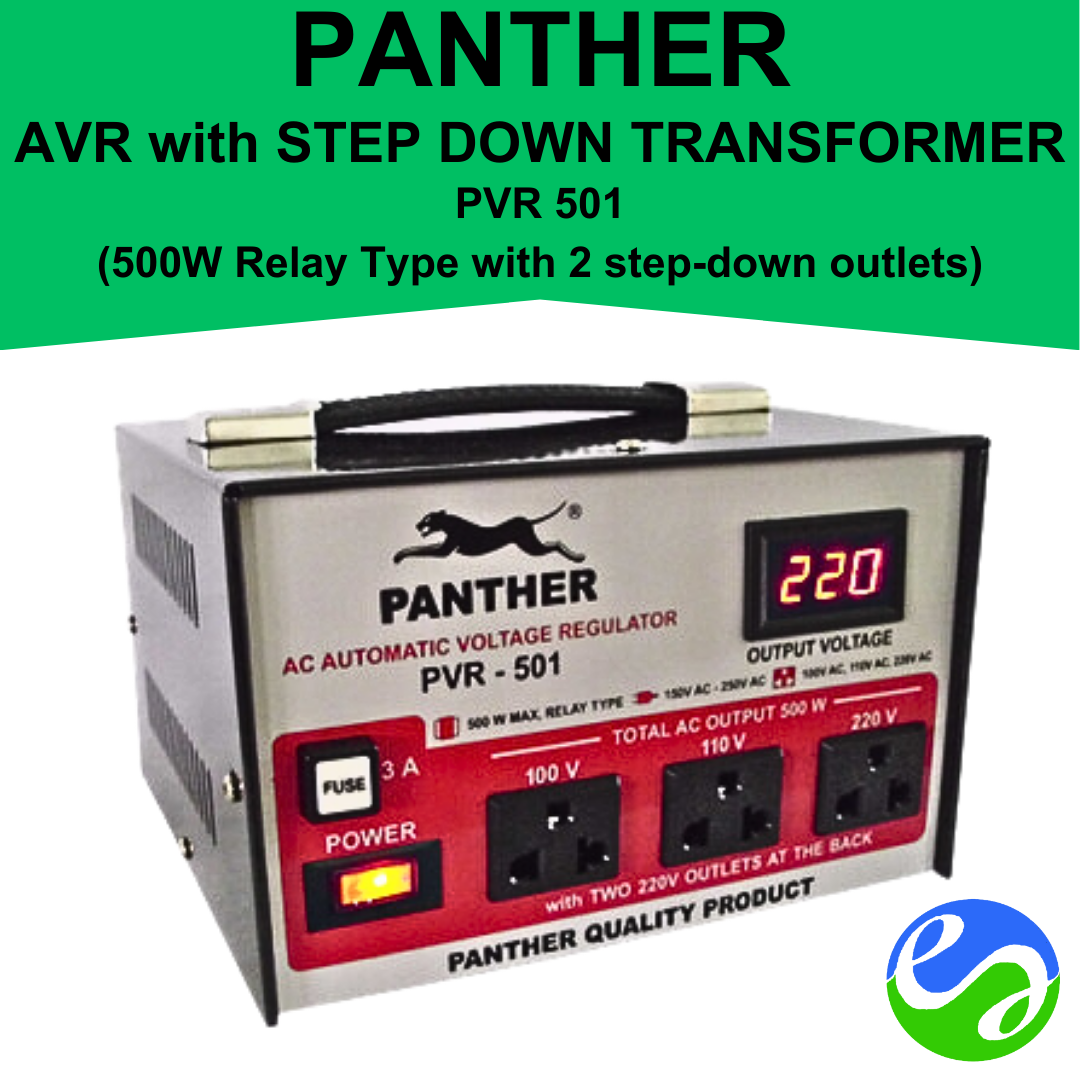 PANTHER -Automatic Voltage Regulator with Stepdown Transformer 500W – PVR 501