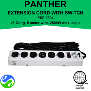 PANTHER - 6 Gang Extension Cord w/ Switch and 5 Meter Wire -  PSP 0394