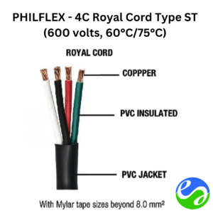 PHILFLEX - 4C Royal Cord Type ST (600 volts, 60°C_75°C)