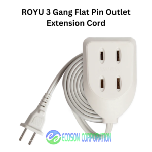 ROYU - 3 Gang Flat Pin Outlet Extension Cord