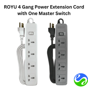 ROYU - 4 Gang Power Extension Cord with One Master Switch