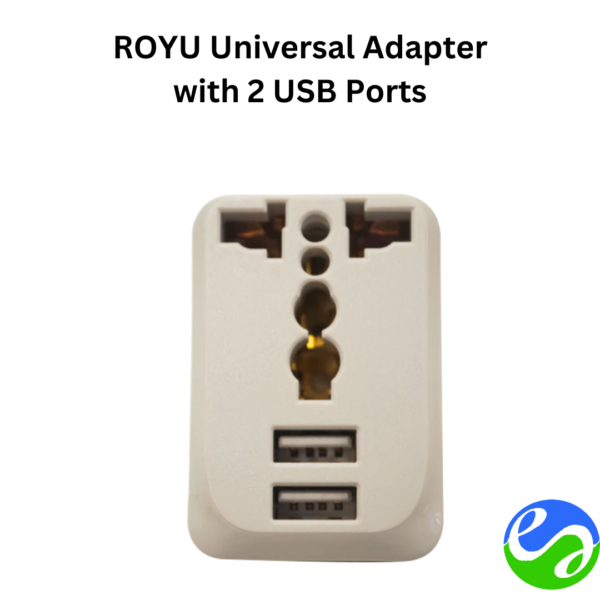 ROYU Universal Adapter with 2 USB Ports