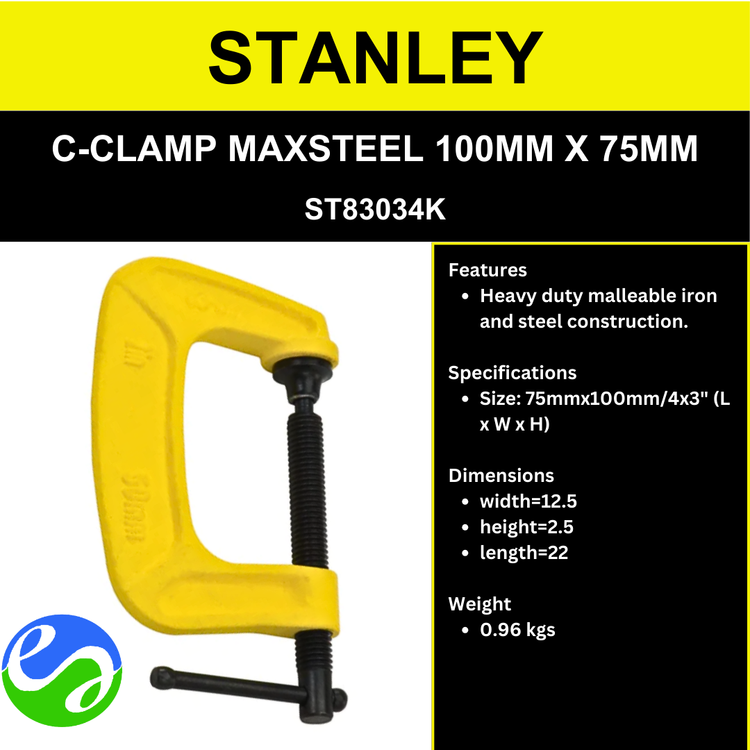 STANLEY – C-CLAMP MAXSTEEL 100MM X 75MM – ST83034K