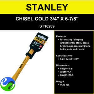 STANLEY - CHISEL COLD 3/4" X 6-7/8" -  ST16289