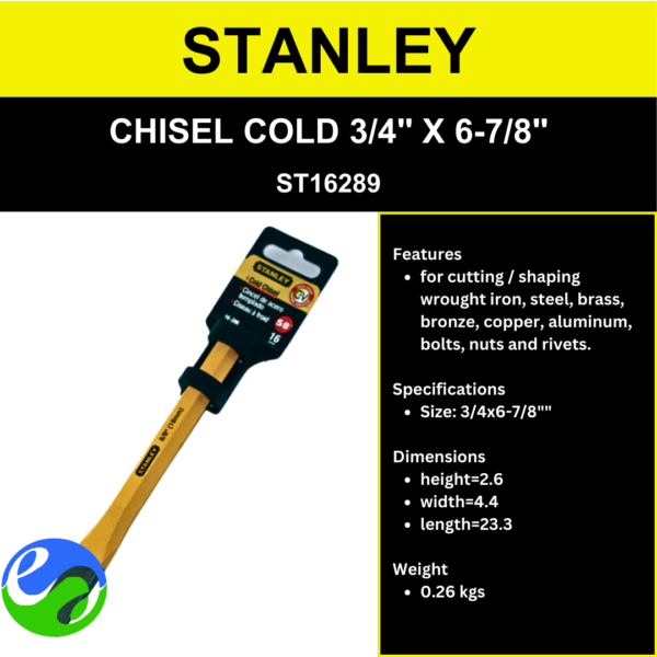 STANLEY - CHISEL COLD 3_4_ X 6-7_8_ - ST16289