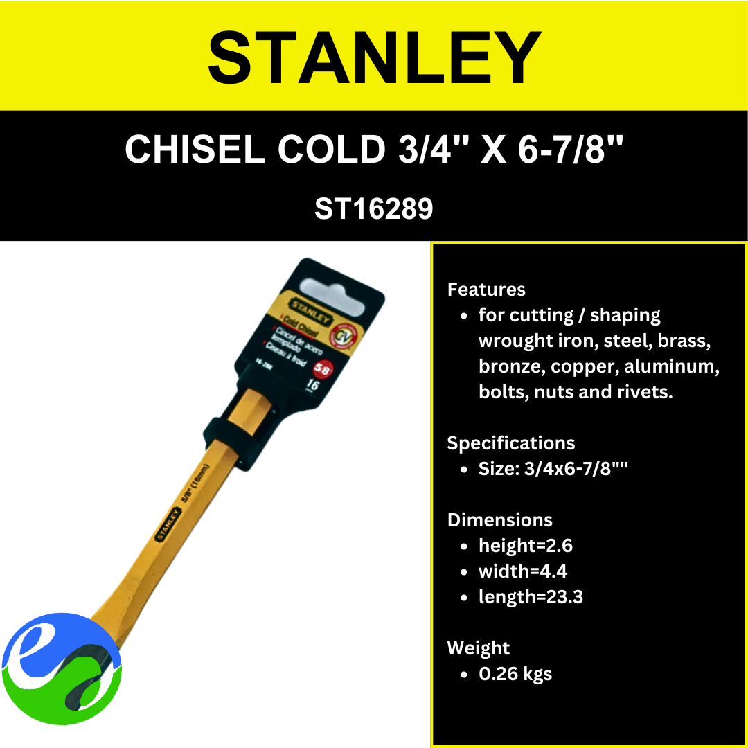 STANLEY – CHISEL COLD 3/4″ X 6-7/8″ –  ST16289