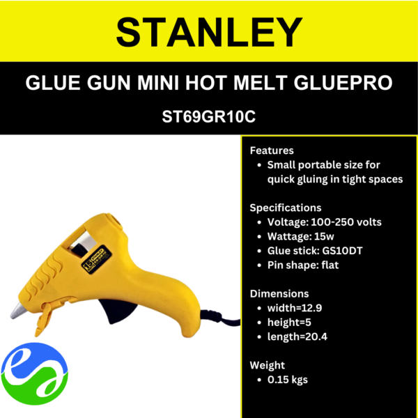 STANLEY - GLUE GUN MINI HOT MELT GLUEPRO - ST69GR10C