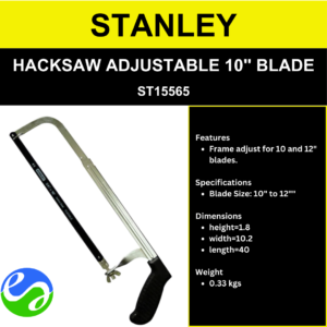 STANLEY - HACKSAW ADJUSTABLE 10" BLADE -  ST15565