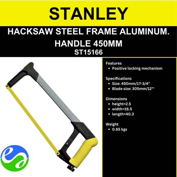 STANLEY - HACKSAW STEEL FRAME ALUMINUM. HANDLE 450MM - ST15166