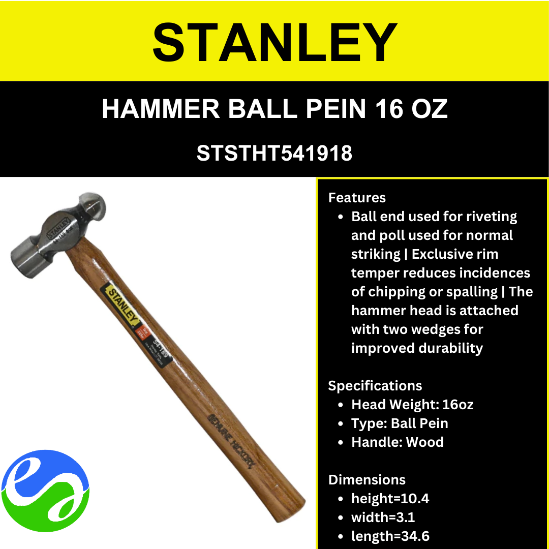 STANLEY – BALL PEIN HAMMER 16 OZ – STSTHT541918