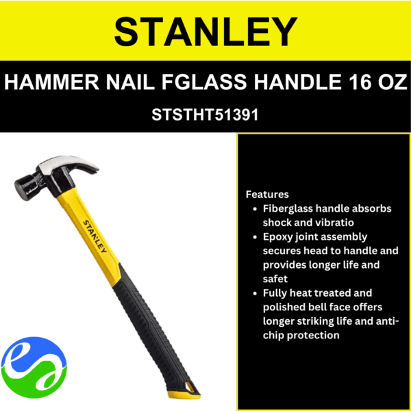 STANLEY - HAMMER NAIL FGLASS HANDLE 16 OZ - STSTHT51391