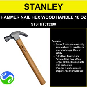 STANLEY - CLAW HAMMER HEX WOOD HANDLE 16 OZ -  STSTHT513398