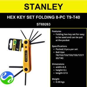 STANLEY - HEX KEY SET FOLDING 8-PC T9-T40 - ST69263