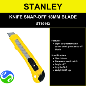 STANLEY - KNIFE SNAP-OFF 18MM BLADE -  ST10143