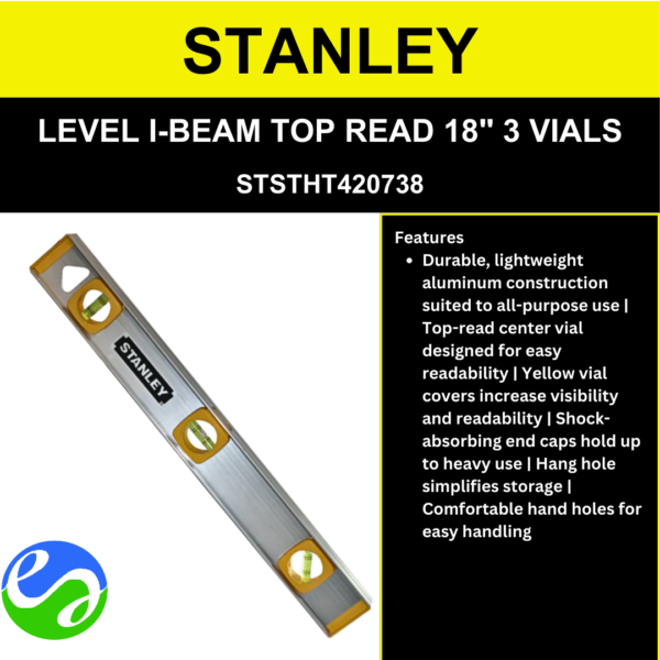 STANLEY - LEVEL I-BEAM TOP READ 18_ 3 VIALS - STSTHT420738