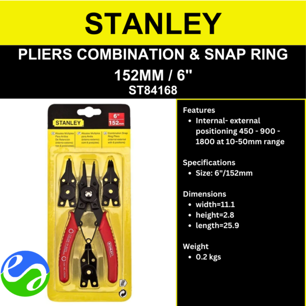 STANLEY - PLIERS COMBINATION & SNAP RING 152MM _ 6_ - ST84168