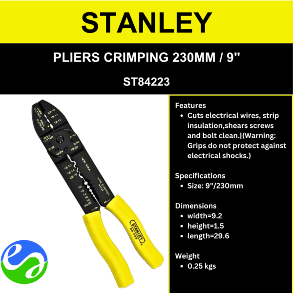 STANLEY - PLIERS CRIMPING 230MM _ 9_ - ST84223