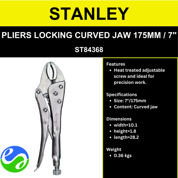 STANLEY - PLIERS LOCKING CURVED JAW 175MM _ 7_ - ST84368