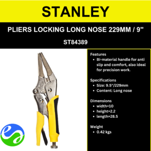 STANLEY - LOCKING PLIERS LONG NOSE 229MM / 9" - ST84389