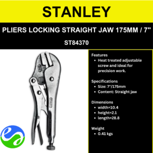 STANLEY - LOCKING PLIERS STRAIGHT JAW 175MM / 7" - ST84370