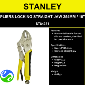 STANLEY - LOCKING PLIERS STRAIGHT JAW 254MM / 10" - ST84371