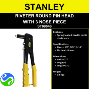 STANLEY - RIVETER ROUND PIN HEAD  WITH 3 NOSE PIECE -  ST69646