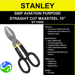 STANLEY - SNIP AVIATION PURPOSE  STRAIGHT CUT MAXSTEEL 10"  -  ST14556