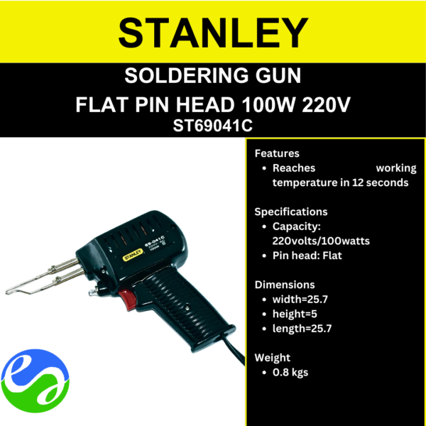 STANLEY - SOLDERING GUN FLAT PIN HEAD 100W 220V - ST69041C