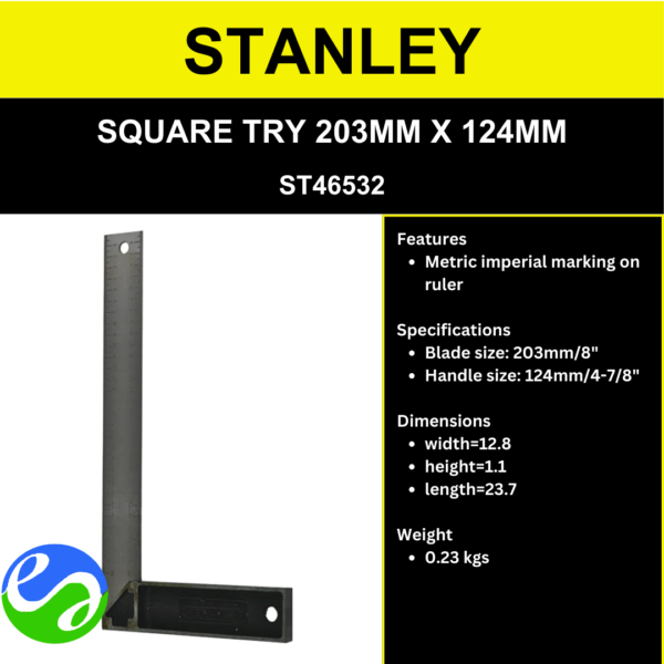 STANLEY - SQUARE TRY 203MM X 124MM -ST46532