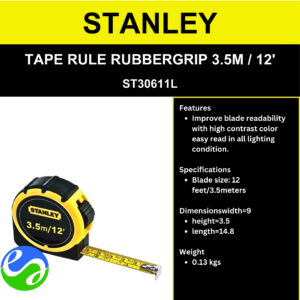 STANLEY - TAPE RULE RUBBERGRIP 3.5M / 12' - ST30611L