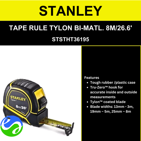 STANLEY - TAPE RULE TYLON BI-MATL. 8M_26.6' - STSTHT36195